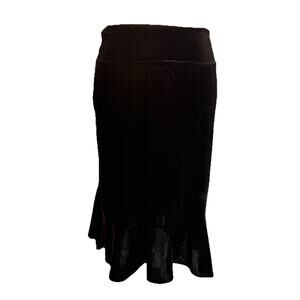 CosaBella Womens Skirt Size M Black Solid Velvet Midi Cosa Bella Victorias